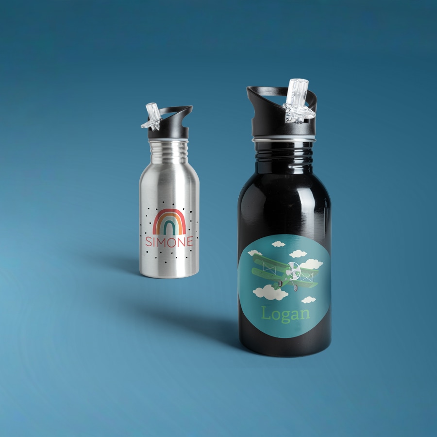 kids personalised water bottle