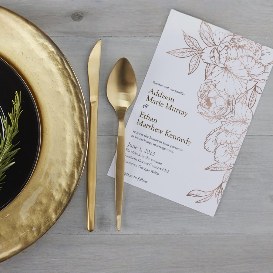 wedding menu printing