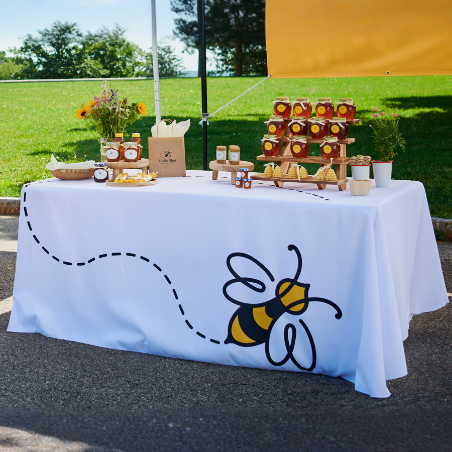 printed tablecloths with logo