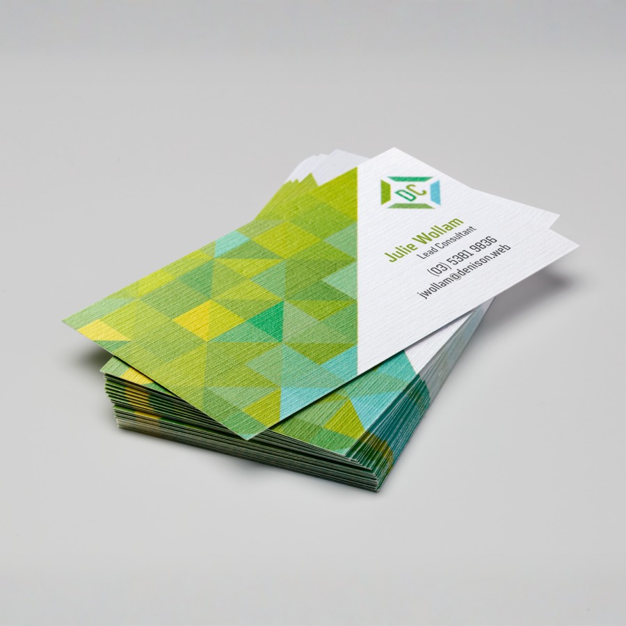 Linen textured business cards