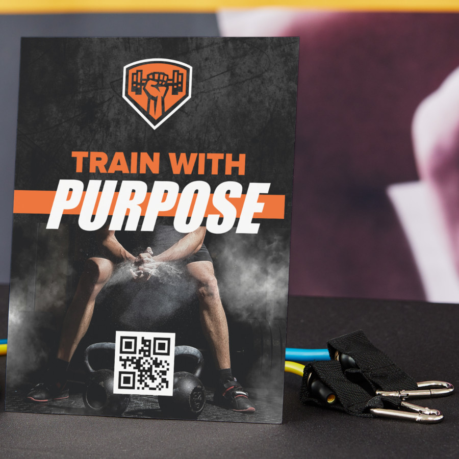 blue tabletop display