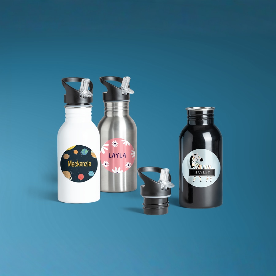 kids personalised water bottle