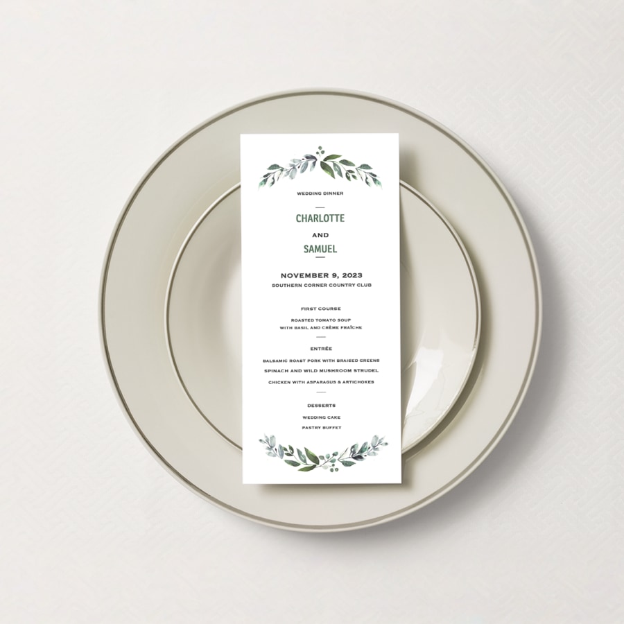 custom wedding menu