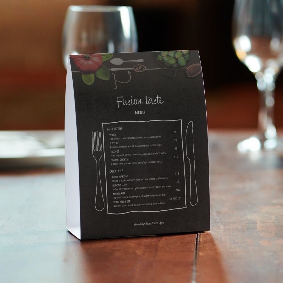 Table tent cards 