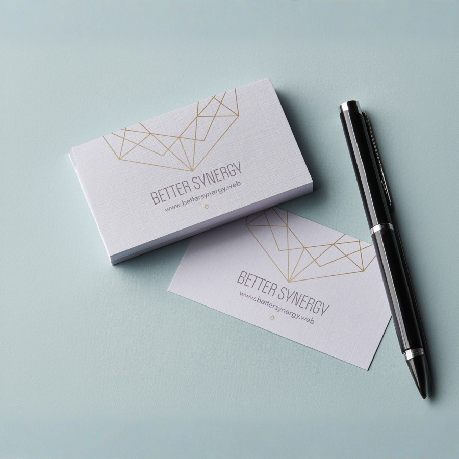 White linen business cards