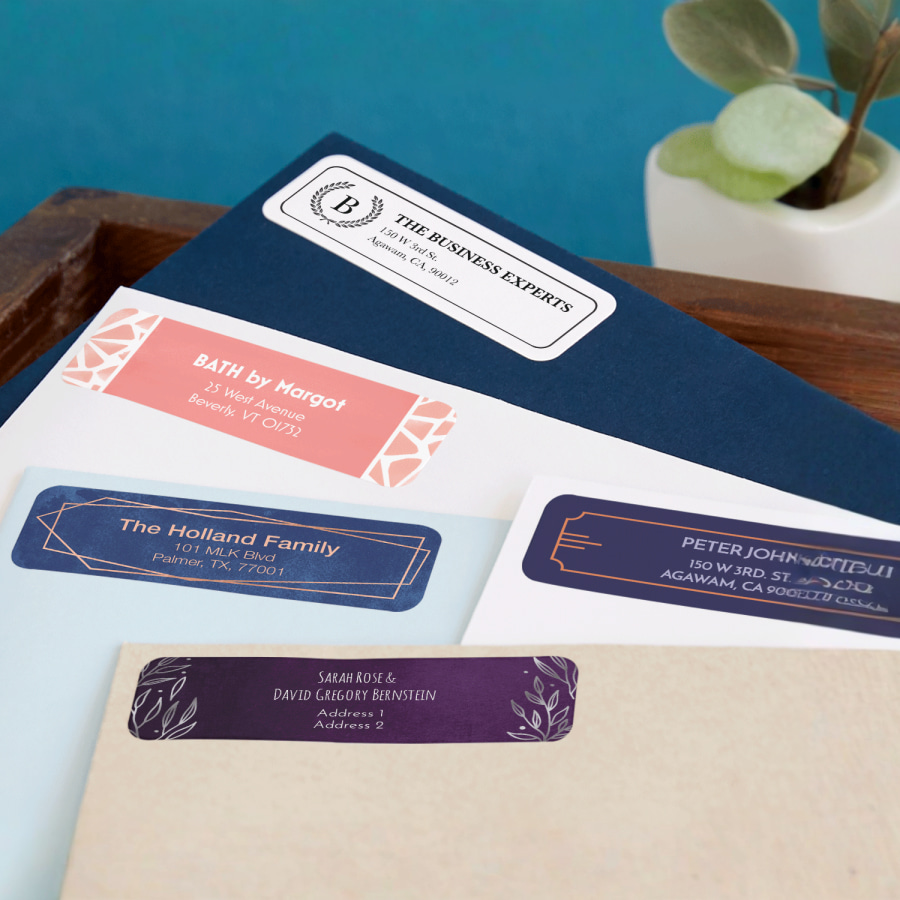 Personalized address labels printed on sheets 
