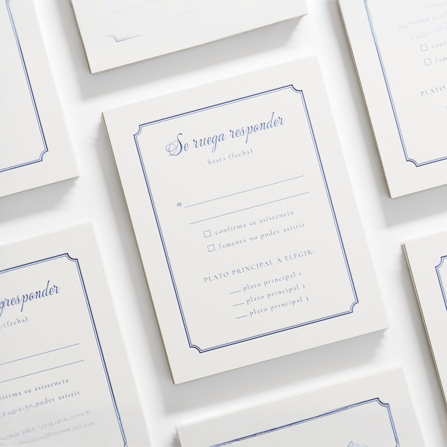 Tarjetas de RSVP letterpress, image size:900x900