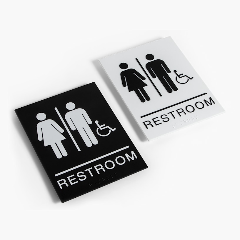 Enseigne De Toilette Unisexe Conforme ADA - Neuve, Emballage D'origine, Marque ExcelMark