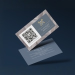 QR code business card for real estate showing front and back