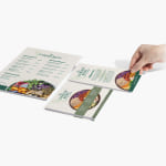 Multiple flyer sizes promoting a restaurant