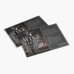 Horizontal flyers promoting a wine tasting event
