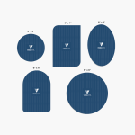 A photo comparing the different sizes and shapes of die-cut postcards we offer.