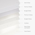 All of our poster paper stocks for comparative purposes. 