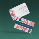 Visitkort i bomull för en person som heter Jon David.