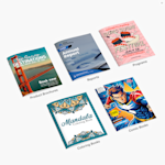 A5 and A4 size booklets promoting a travel agency, side by side.
