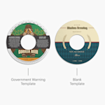 A government warning and blank keg collar template side-by-side.