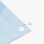 A closeup of the mesh banner's reinforced hem, which adds durability.