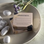 A bamboo appointment card for a spa.