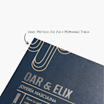 A foil accent postcard promoting a real estate company.