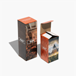 A full-color tuck top mailer box with an American flag image.