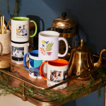 A custom-printed mug for a grandma, and a customer review: “The mugs are so cute and the print quality is amazing. I will definitely order again.”