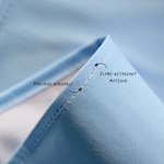 close up of vistaprint custom tablecloth machine washable and flame resistant material