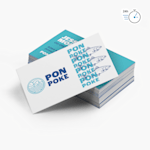 green business card with company name and logo