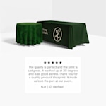 oval and rectangle custom tablecloths for trade shows and events