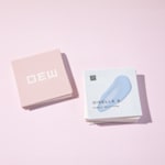 Front and back views of square business cards, designed for a public relations consultant.