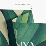 A close-up of a double-sided banner showing the material and construction of the product.