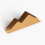 An empty golden business card holder showing the inside details.