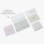 Six different size custom envelopes showign their height and width