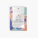 An image of grapefruit bath soak salts in a stand-up pouch.
