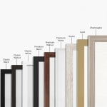 A collection of 9 frames  stacked on top of eachother, with their respective style names listed above.