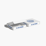 2 poke bowl square logo mailer boxes with 1 slightly open.