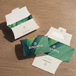 Unassembled and assembled pillow gift card boxes for a wellness company.