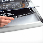 Poster frames with protective film