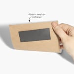 El reverso imantado de un bloc de notas personalizado.