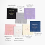 Una variedad de servilletas con decoración metalizada con distintos colores de base y de metalizado.