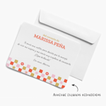 Una nota personalizada con un diseño a cuadros, con una indicación de que los clientes pueden agregar esquinas redondeadas a su nota. 