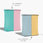 2 mostradores desplegables muestran las opciones con y sin luces LED. La versión LED tiene cremallera en la parte de atrás.