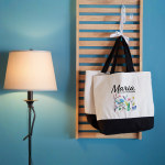 Deux sacs en toile personnalisés pour un mariage.