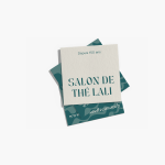 Cartes d’affaires carrées en coton pour salon de thé.