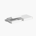 2 plain square mailer boxes side by side with the one on the left slightly open.