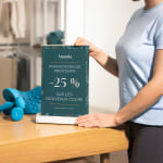 présentoir de comptoir bleu