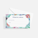 Une étiquette cadeau imprimée avec un graphisme floral.