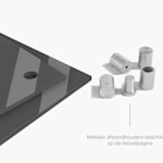 verschil tussen bedrijfsbord van acryl met en zonder metalen afstandhouders