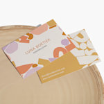 Katoenen visitekaartjes voor een retailboetiek.