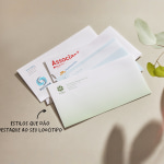 Um grupo de envelopes DL personalizados para diferentes empresas, com uma nota onde se lê que existem modelos que exibem o seu logótipo.