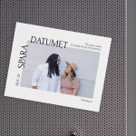 Ett magnetiskt spara datumet-alternativ föreställande ett ungt par.